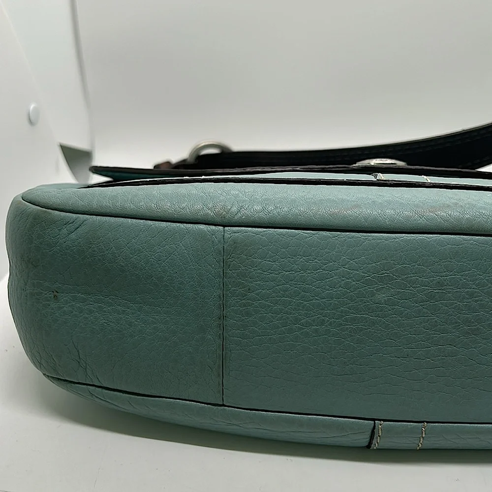 Coach Robin’s Egg Light Blue Pebbled Leather Hobo Bag Purse 🌸🌸 - Picture 12 of 13